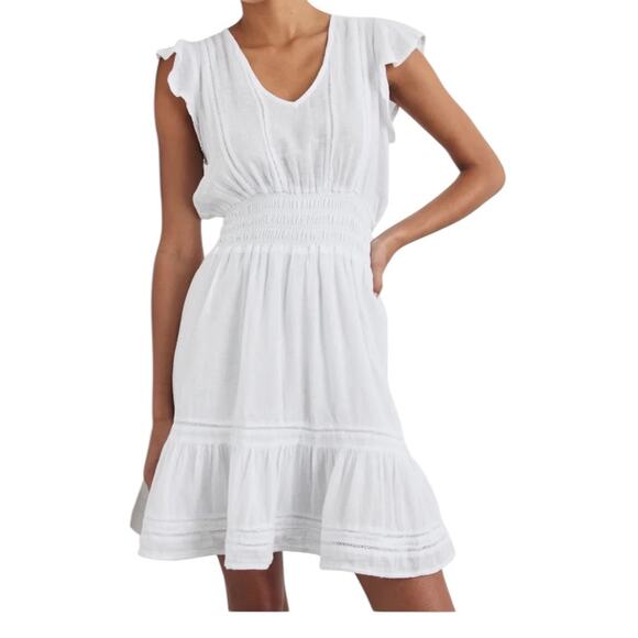 Rails Dress Tara white lace detail minidress size Large L - Picture 1 of 7